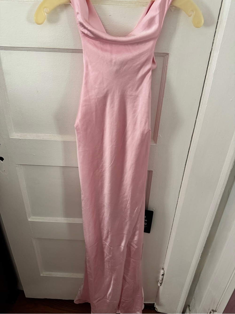 Lulu's Dusty Pink Satin Column Dress